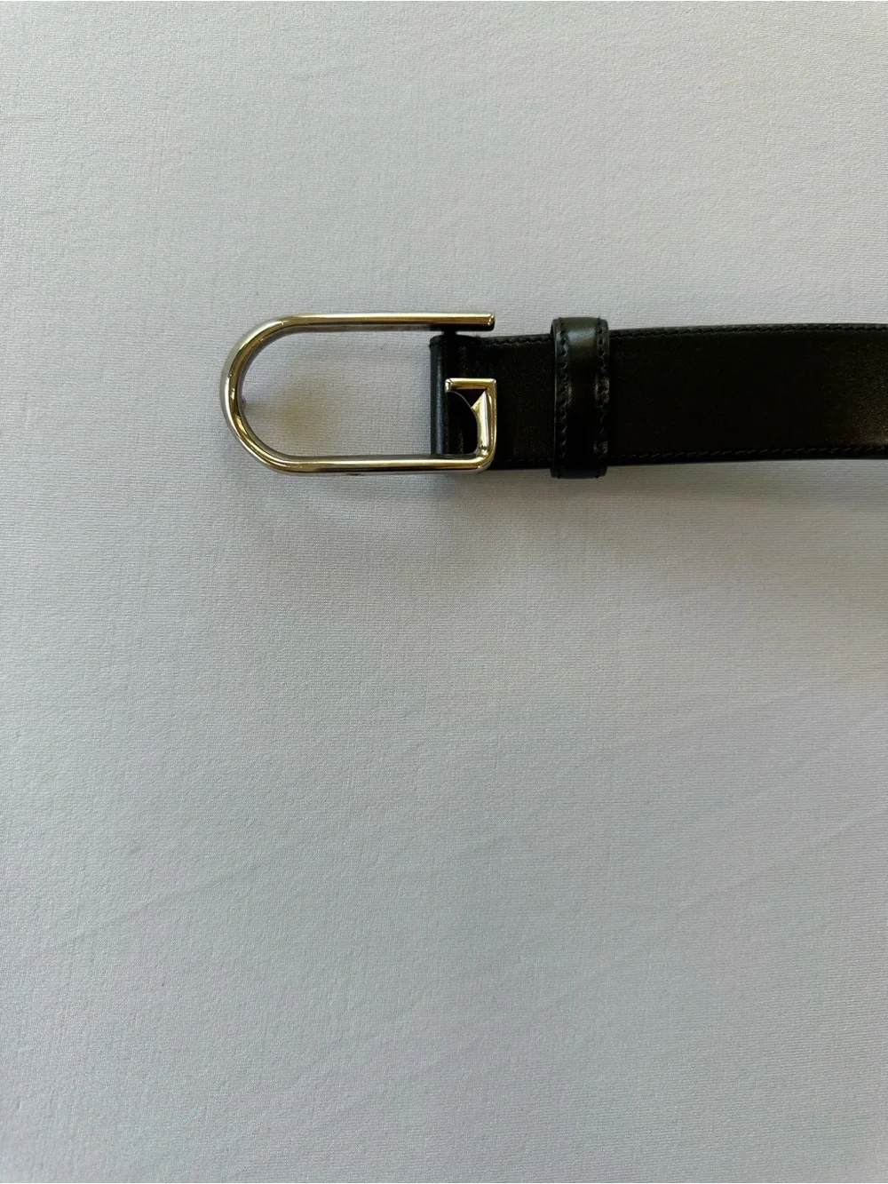 Vintage Gucci Black Leather Calfskin Belt Signature Silver G Logo Sz M like New